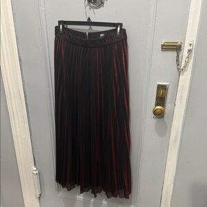 ABS Allen Schwartz Burgundy and Black A-Line Skirt